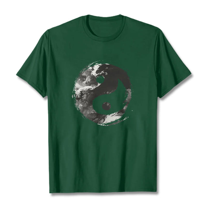 Buddha Stones ​​Yin Yang Baumwolle T-Shirt - Waldgrün - 2XL - image 9