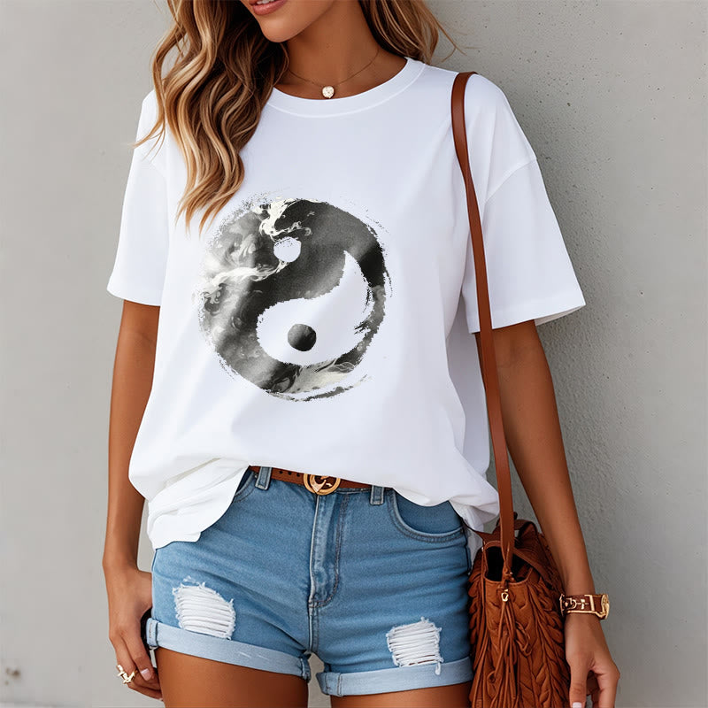 Buddha Stones Yin Yang Baumwolle T-Shirt