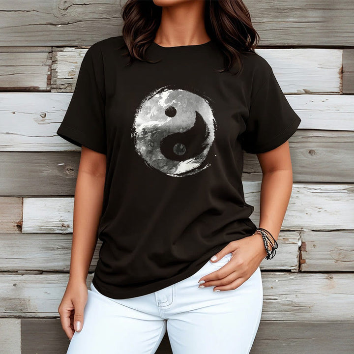 Buddha Stones Yin Yang Baumwolle T-Shirt