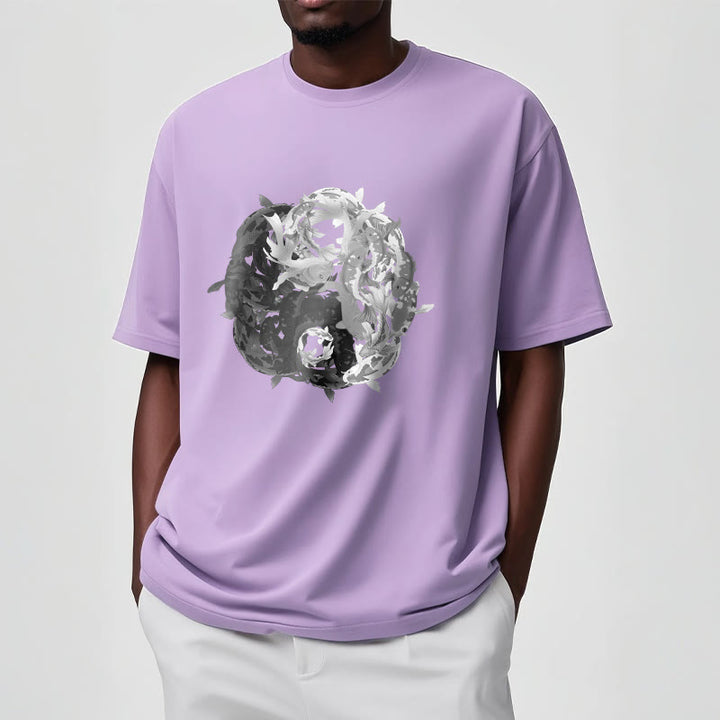 Buddha Stones ​​Yin Yang Koi Fisch Kombination Baumwolle T-Shirt - image 19