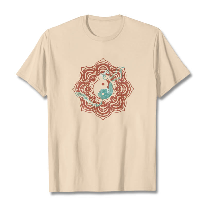 Buddha Stones Mandala Yin Yang Baumwolle T-Shirt