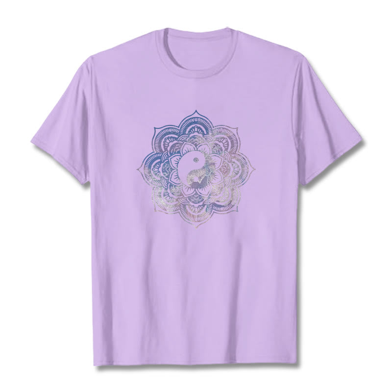 Buddha Stones ​​Mandala Yin Yang Baumwolle T-Shirt - Pflaume - 2XL - image 3