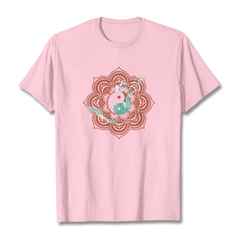 Buddha Stones ​​Mandala Yin Yang Baumwolle T-Shirt - Hellrosa - 2XL - image 16
