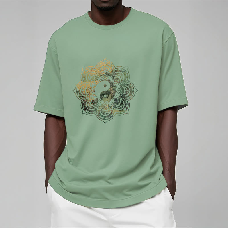 Buddha Stones Mandala Yin Yang Baumwolle T-Shirt