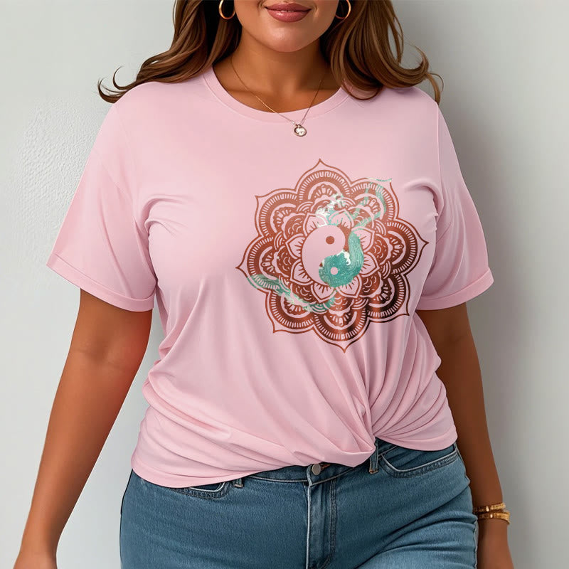 Buddha Stones Mandala Yin Yang Baumwolle T-Shirt