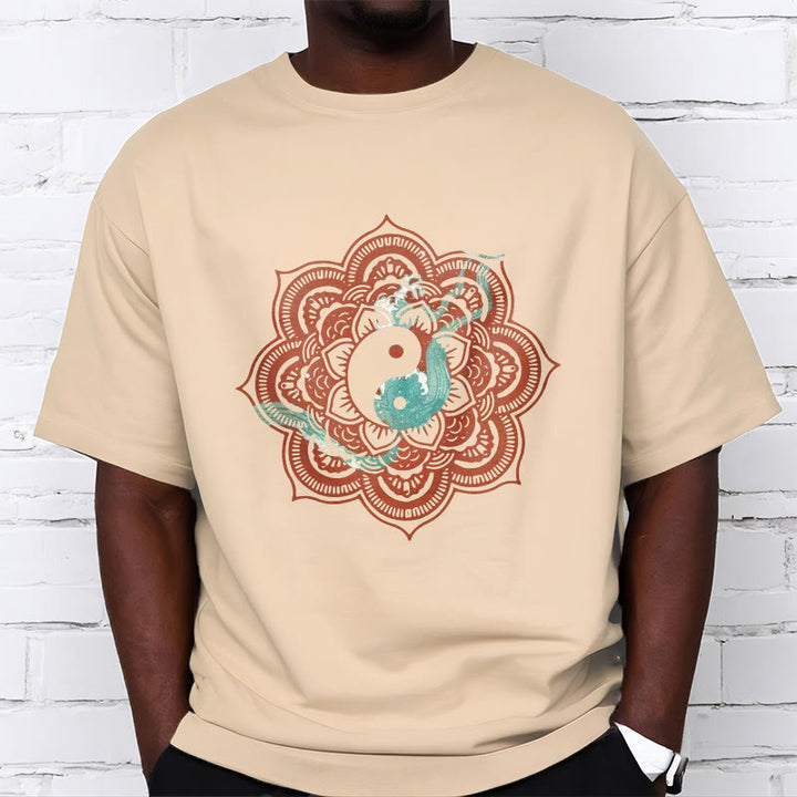 Buddha Stones Mandala Yin Yang Baumwolle T-Shirt