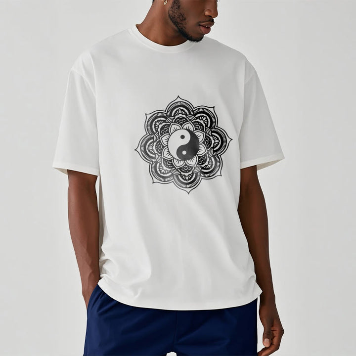 Buddha Stones Mandala Yin Yang Baumwolle T-Shirt