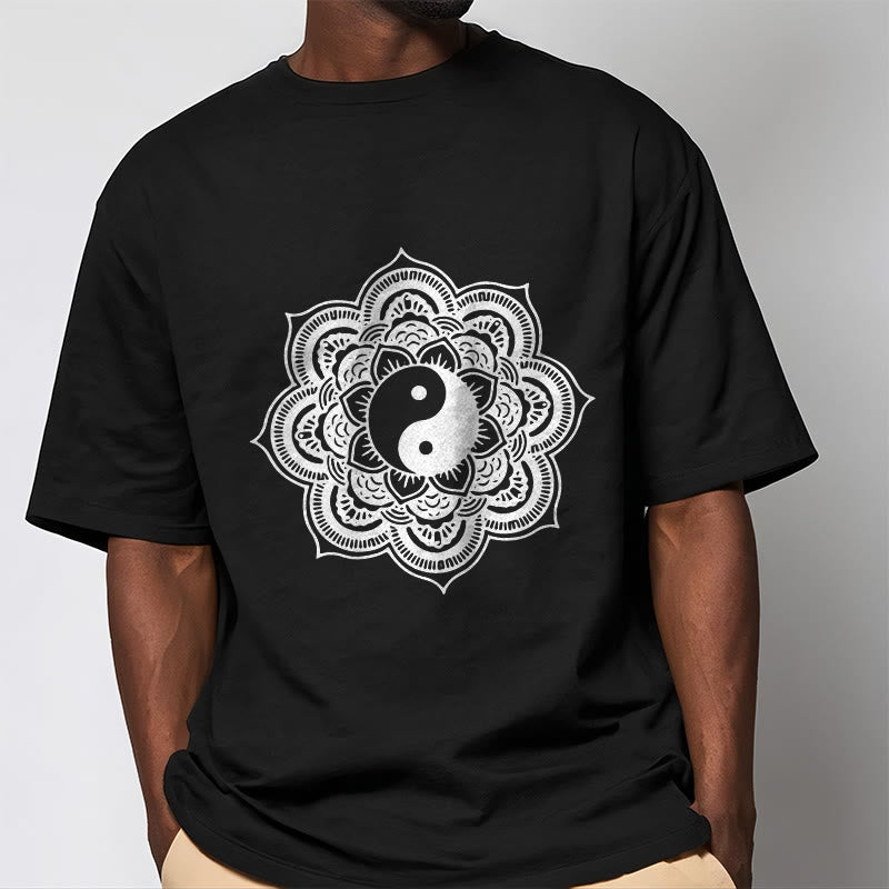 Buddha Stones Mandala Yin Yang Baumwolle T-Shirt