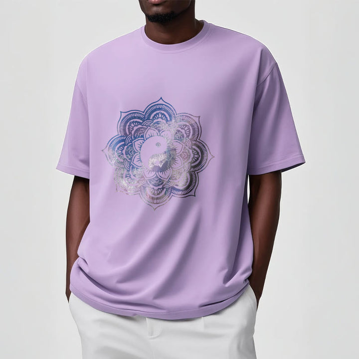 Buddha Stones ​​Mandala Yin Yang Baumwolle T-Shirt - image 4