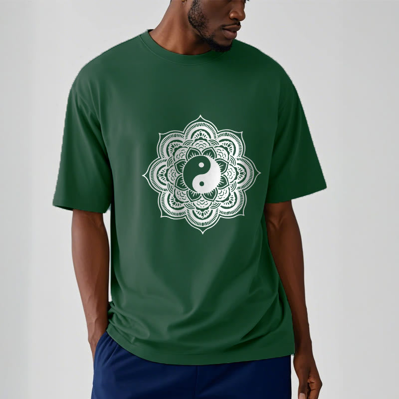 Buddha Stones Mandala Yin Yang Baumwolle T-Shirt