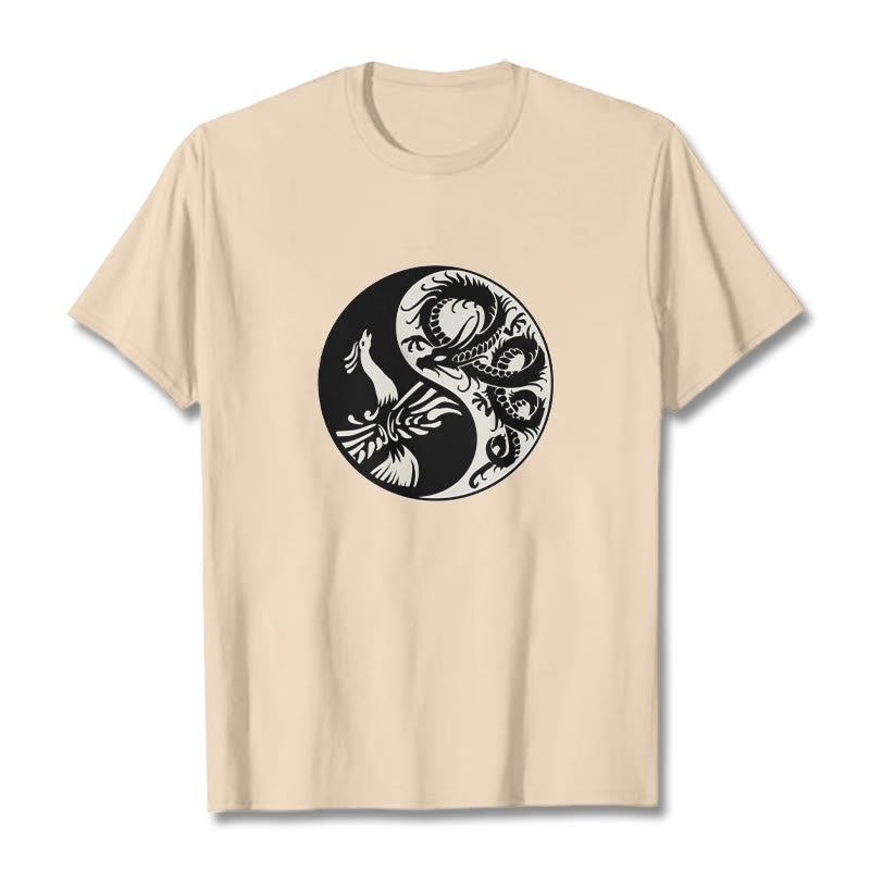 Buddha Stones ​​Phoenix Yin Yang Baumwolle T-Shirt - Bisque - 2XL - image 14