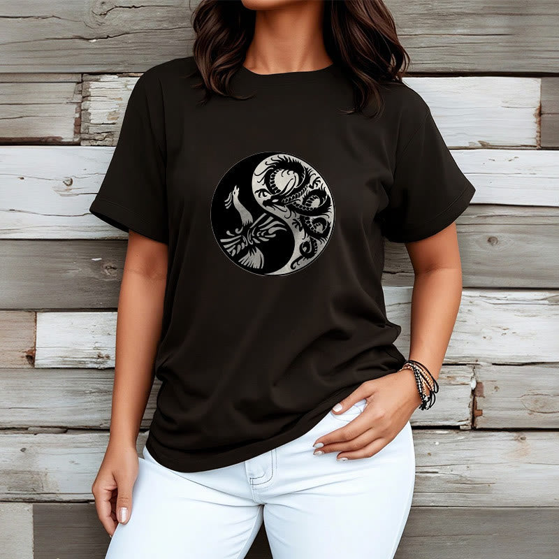 Buddha Stones ​​Phoenix Yin Yang Baumwolle T-Shirt - image 2