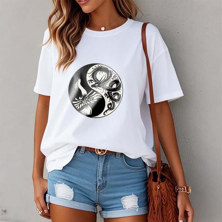 Buddha Stones ​​Phoenix Yin Yang Baumwolle T-Shirt - image 8