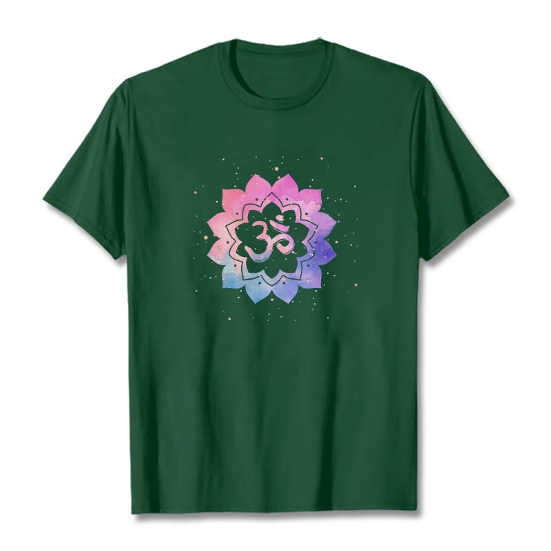 Buddha Stones ​​Om Bunte Lotus Baumwolle T-shirt - WaldGrün - 2XL - image 18