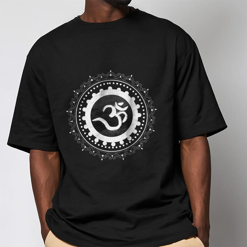 T-Shirt aus Baumwolle mit Buddha Stones und Om-Mandala-Muster - image 7