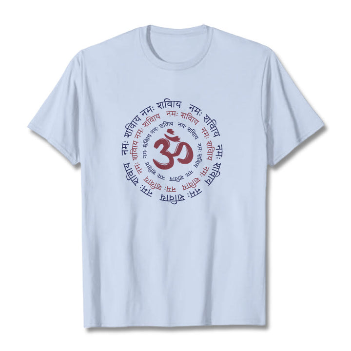 Buddha Stones ​​OM Mantra Charakter Sanskrit Baumwolle T-shirt - Hellcyan - 2XL - image 5