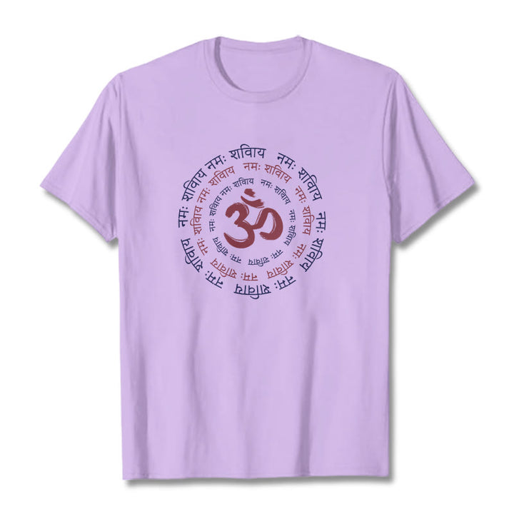 Buddha Stones ​​OM Mantra Charakter Sanskrit Baumwolle T-shirt - Pflaume - 2XL - image 9