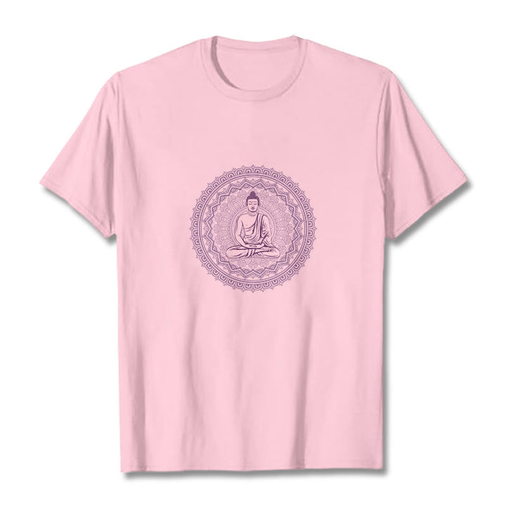 Buddha Stones ​​Mandala Buddha Baumwolle T-shirt - Hellrosa - 2XL - image 18