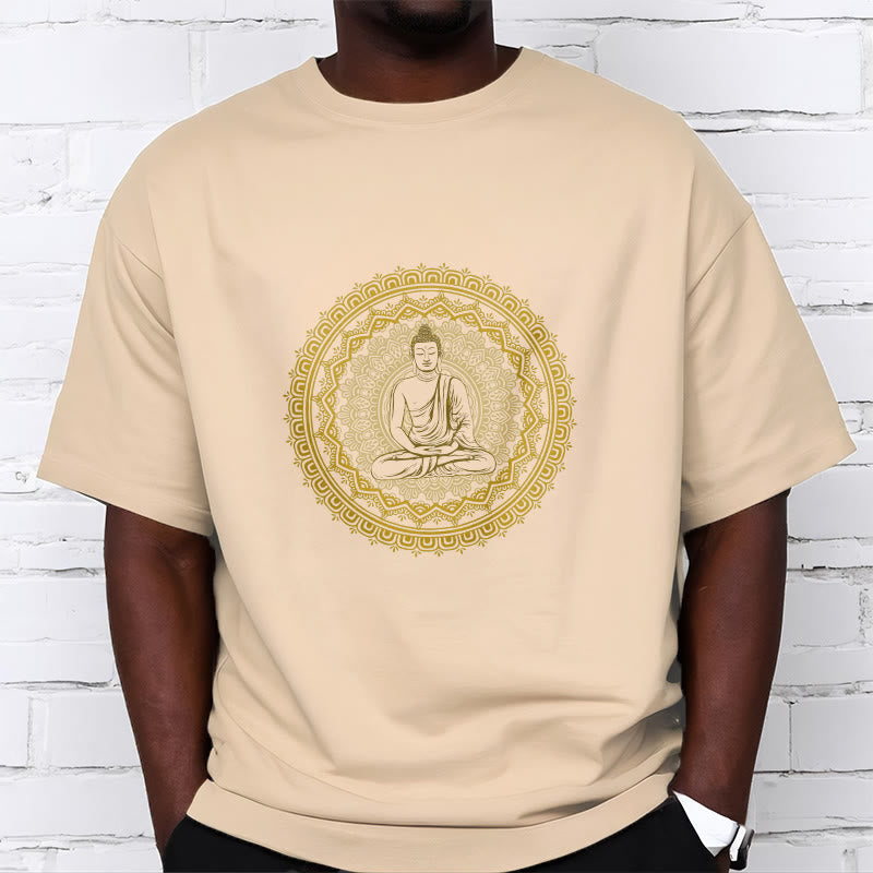 Buddha Stones ​​Mandala Buddha Baumwolle T-shirt - image 1