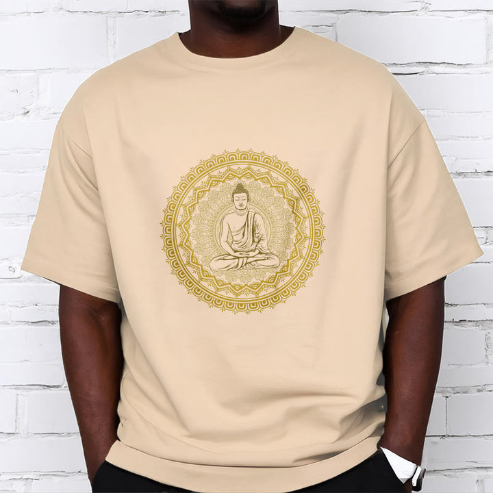 Buddha Stones ​​Mandala Buddha Baumwolle T-shirt - image 1