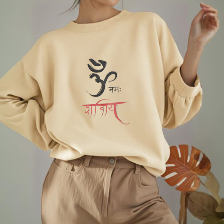 Buddha Stones OM NAMAH SHIVAYA Mantra Sanskrit Fleece gefüttertes Polyester-Sweatshirt