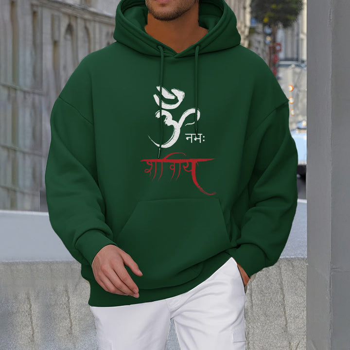 Buddha Stones OM NAMAH SHIVAYA Mantra Sanskrit Fleece gefütterter Polyester-Hoodie