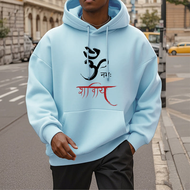 Buddha Stones OM NAMAH SHIVAYA Mantra Sanskrit Fleece gefütterter Polyester-Hoodie