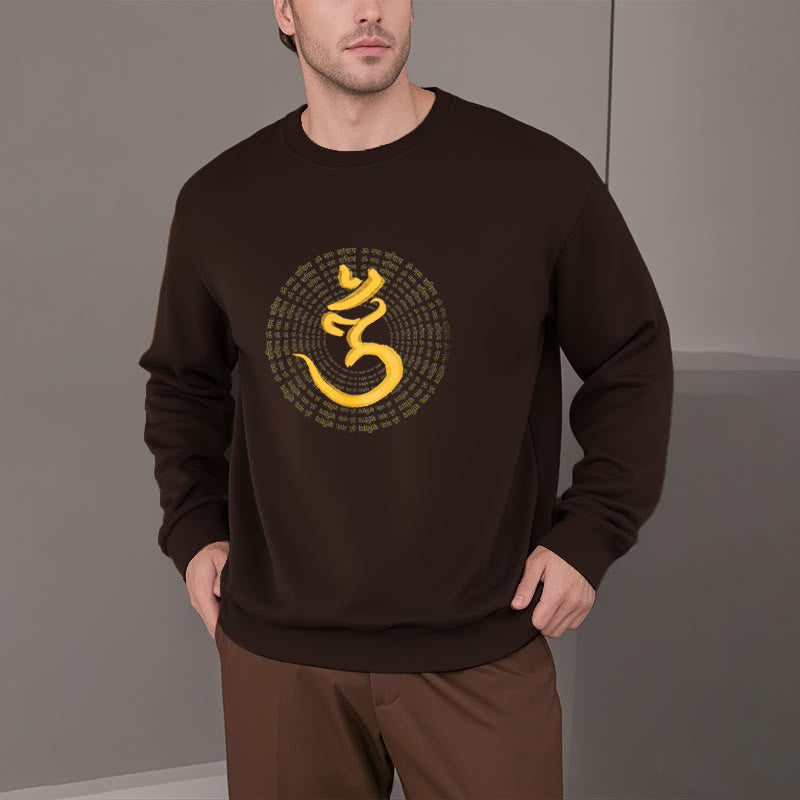 Buddha Stones 108 OM NAMAH SHIVAYA Mantra Sanskrit Fleece gefüttertes Polyester-Sweatshirt