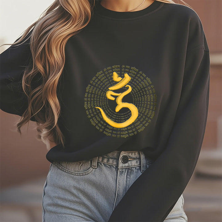 Buddha Stones 108 OM NAMAH SHIVAYA Mantra Sanskrit Fleece gefüttertes Polyester-Sweatshirt