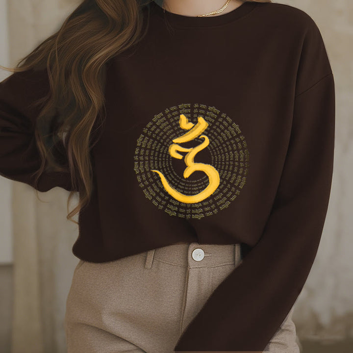 Buddha Stones 108 OM NAMAH SHIVAYA Mantra Sanskrit Fleece gefüttertes Polyester-Sweatshirt