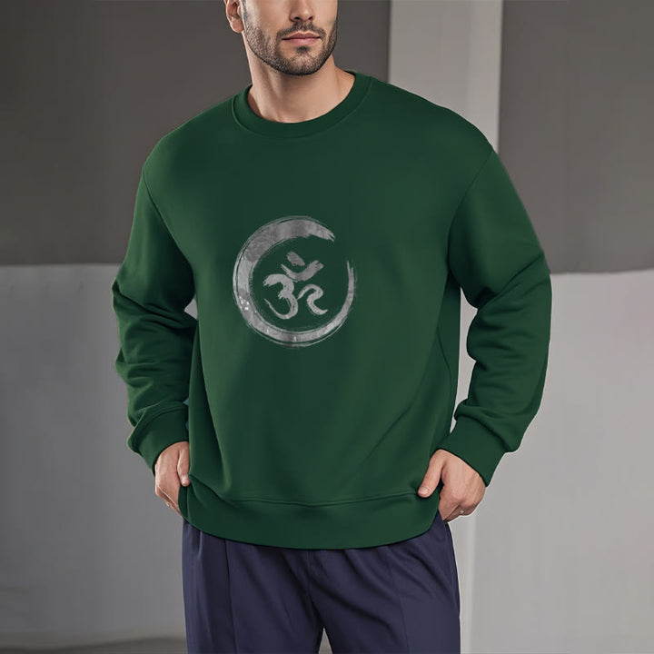 Sweatshirt aus Polyester mit Fleecefutter von Buddha Stones OM Mantra Sanskrit