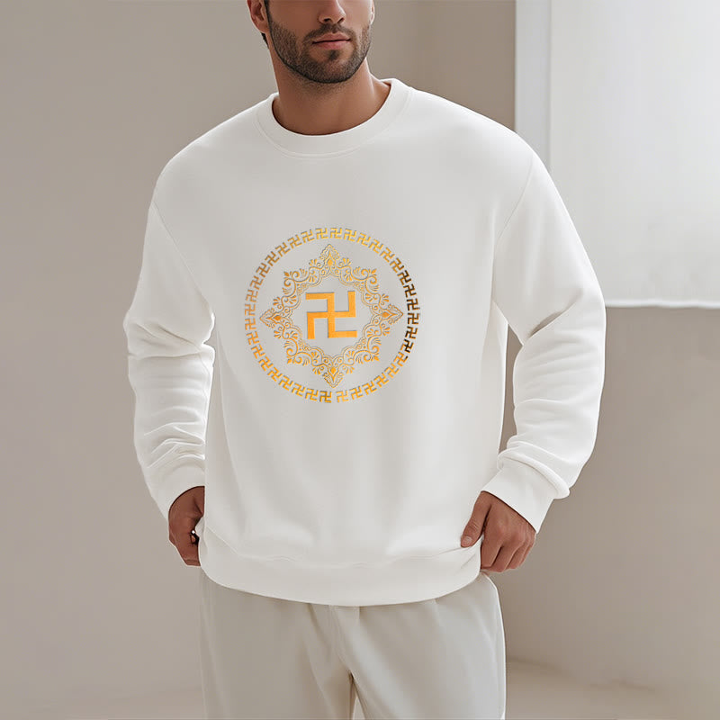 Sweatshirt aus Polyester mit Fleecefutter und Hakenkreuz von Buddha Stones