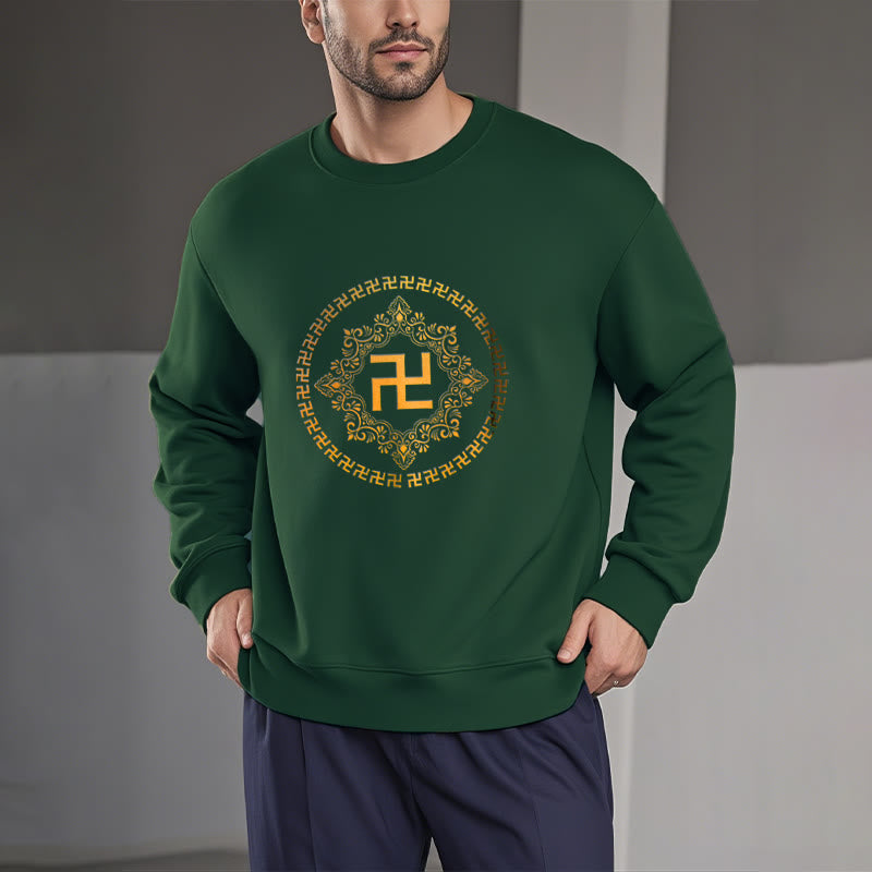 Sweatshirt aus Polyester mit Fleecefutter und Hakenkreuz von Buddha Stones