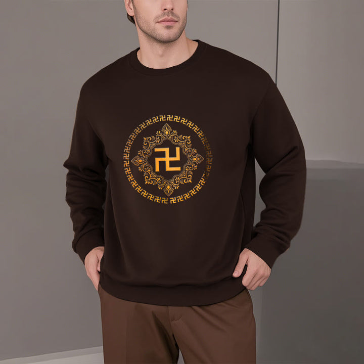 Sweatshirt aus Polyester mit Fleecefutter und Hakenkreuz von Buddha Stones