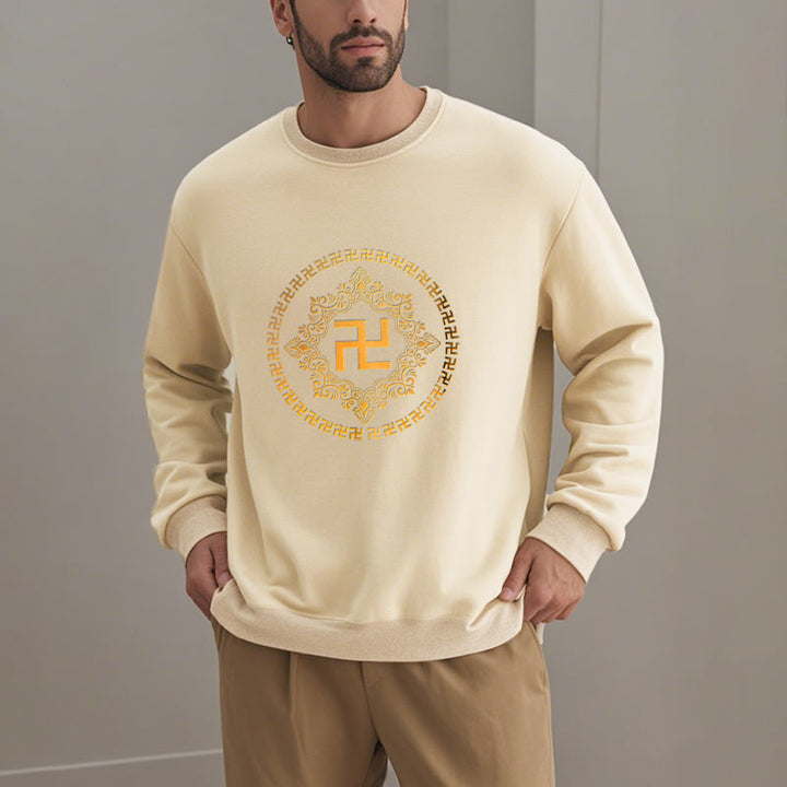 Sweatshirt aus Polyester mit Fleecefutter und Hakenkreuz von Buddha Stones