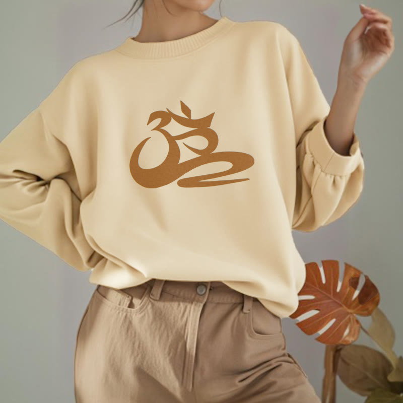 Sweatshirt aus Polyester mit Fleecefutter „Buddha Stones OM“