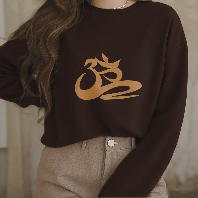 Sweatshirt aus Polyester mit Fleecefutter „Buddha Stones OM“