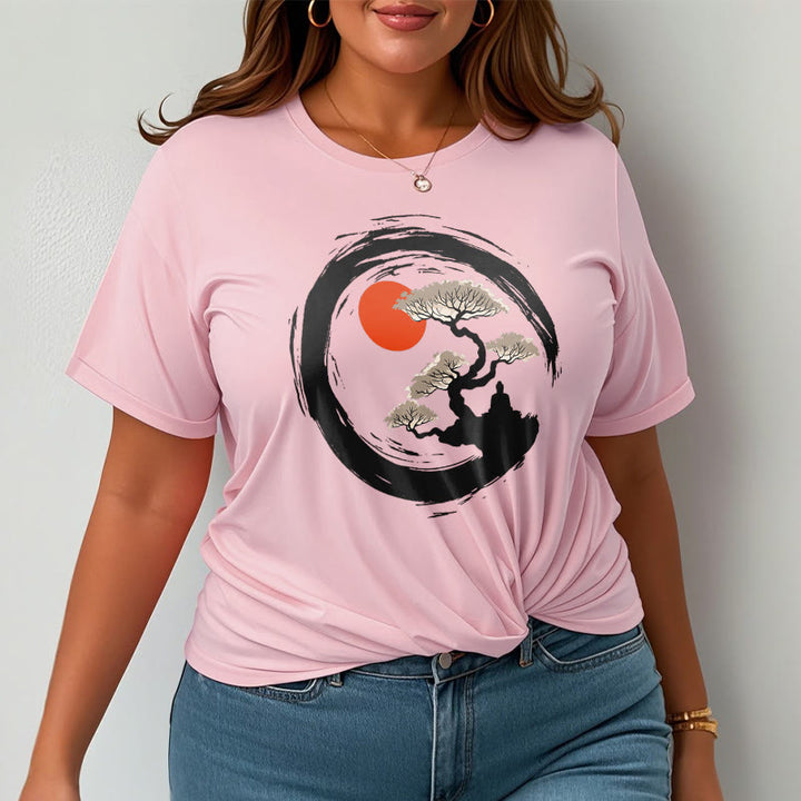 Buddha Stones, Rote Sonne, Kiefer, Zen-Kreis, Meditation, T-Shirt - image 13