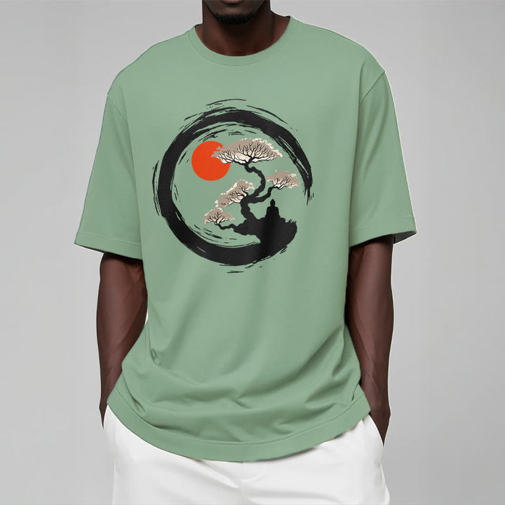 Buddha Stones Rotes Sonnenkiefern-Zen-Kreis-Meditations-Buddha-T-Shirt - image 15