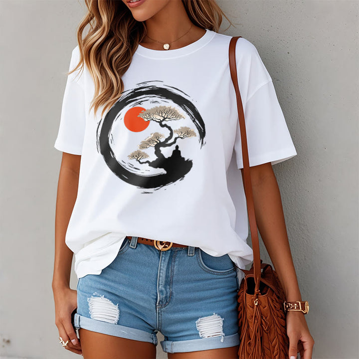 Buddha Stones, Rote Sonne, Kiefer, Zen-Kreis, Meditation, T-Shirt - image 6