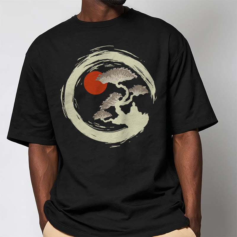 Buddha Stones, Rote Sonne, Kiefer, Zen-Kreis, Meditation, T-Shirt - image 2
