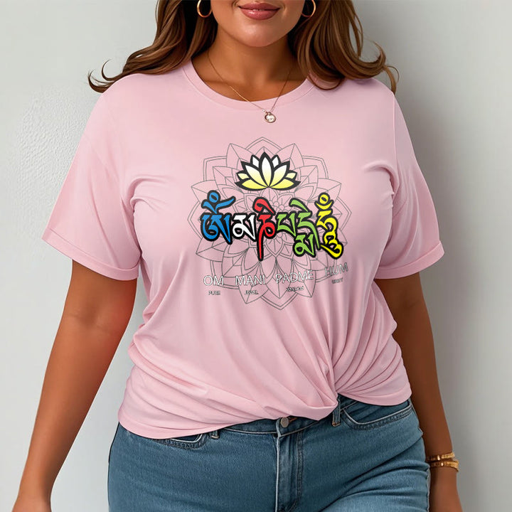 Buddha Stones Om Mani Padme Hum Lotus T-Shirt - image 14