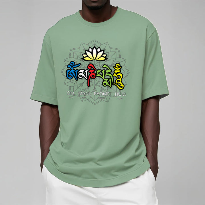 Buddha Stones Om Mani Padme Hum Lotus T-Shirt - image 12