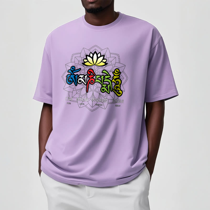 Buddha Stones Om Mani Padme Hum Lotus T-Shirt - image 16