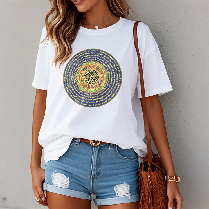 Buddha Stones 108 Om Mani Padme Hum Mantra Sanskrit T-Shirt - image 3