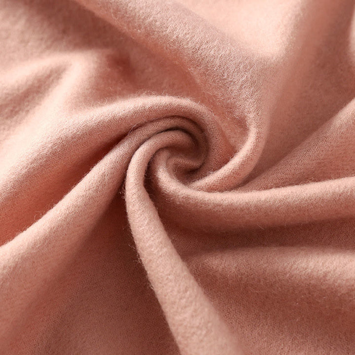 Buddha Stones -Wollschal, rote Blumenblätter, Stickerei, Quaste, gemütlicher Winter-Reiseschal - image 2