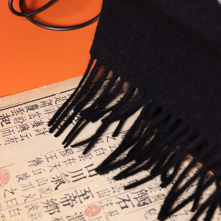 Buddha Stones -Wollschal, Bambusblatt-Stickerei, Quaste, Winter, gemütlicher Reiseschal, Wickeltuch - image 4