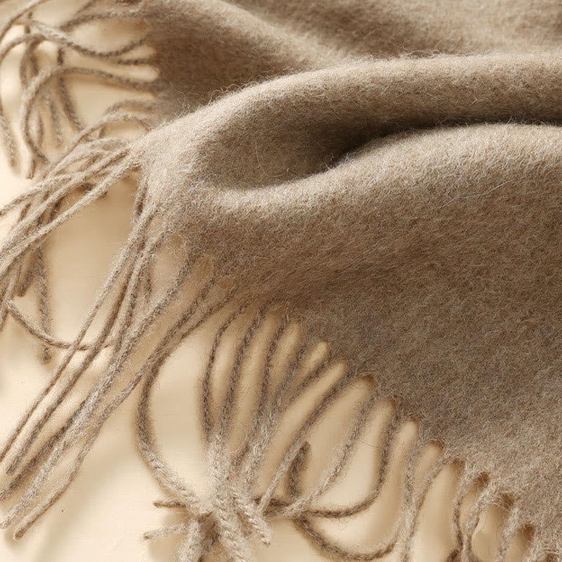 Buddha Stones ​​Wolle Schal weiß Orange Blume Stickerei Quaste Winter gemütlich Reise Schal wickeln - image 7