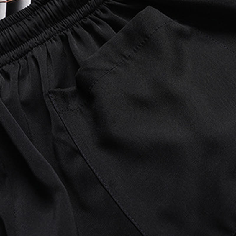 Buddha Stones Bambus Pfirsichblüte Tang Anzug Hanfu Traditionelle Uniform Kurzarm Oberteil Hosen Kleidung Herren Set - image 18