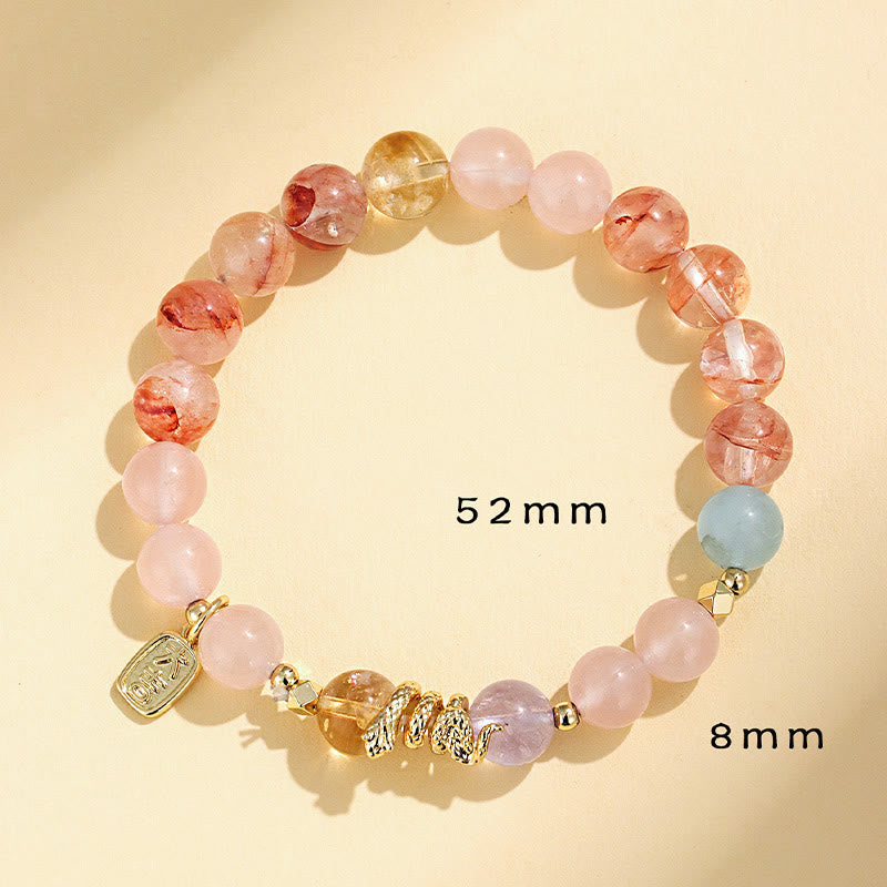 Buddha Stones Verschiedene Kristalle Rosa Kristall Amethyst Jahr der Schlange Glücksarmband - image 14